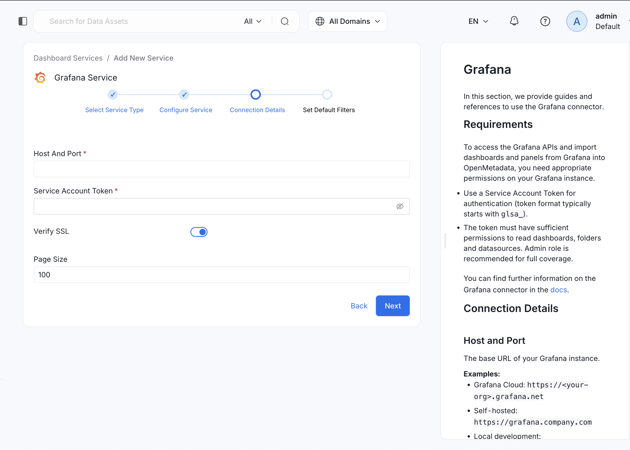 Configure Service connection