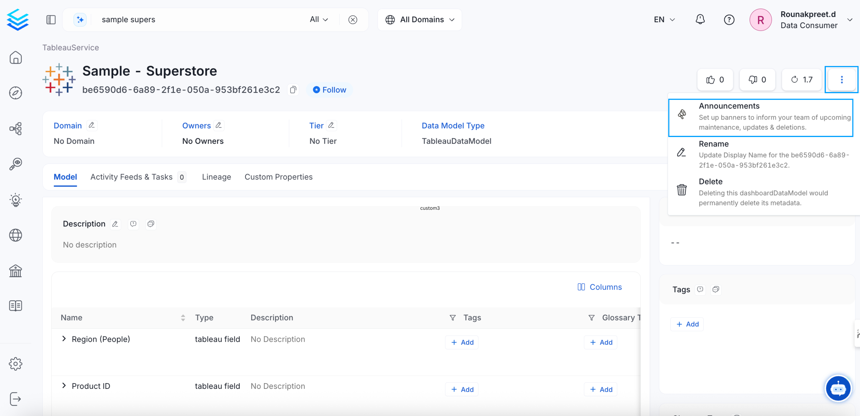 Announcements Option