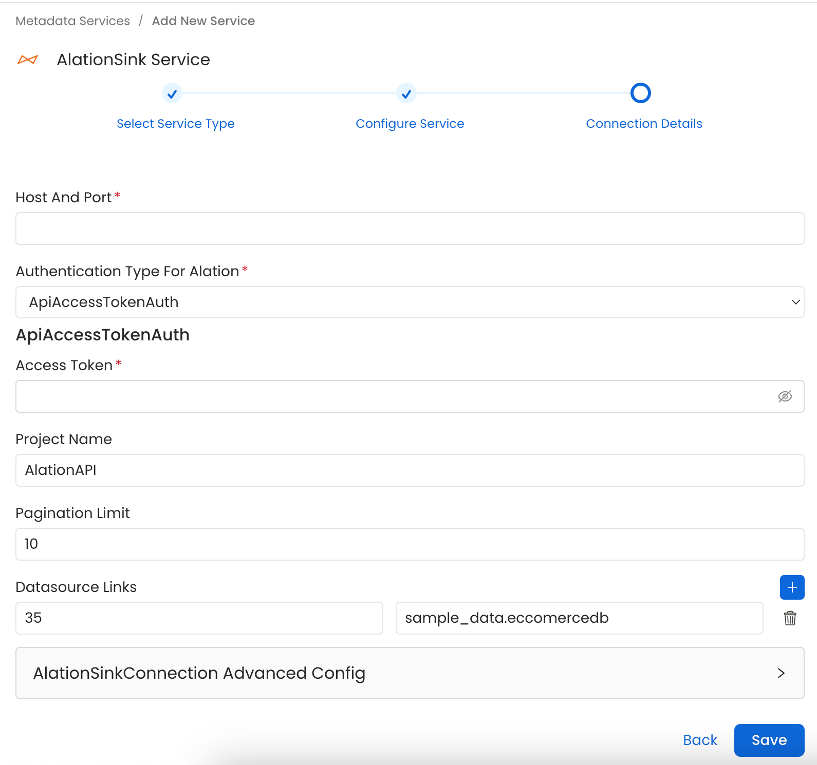 Configure Service connection