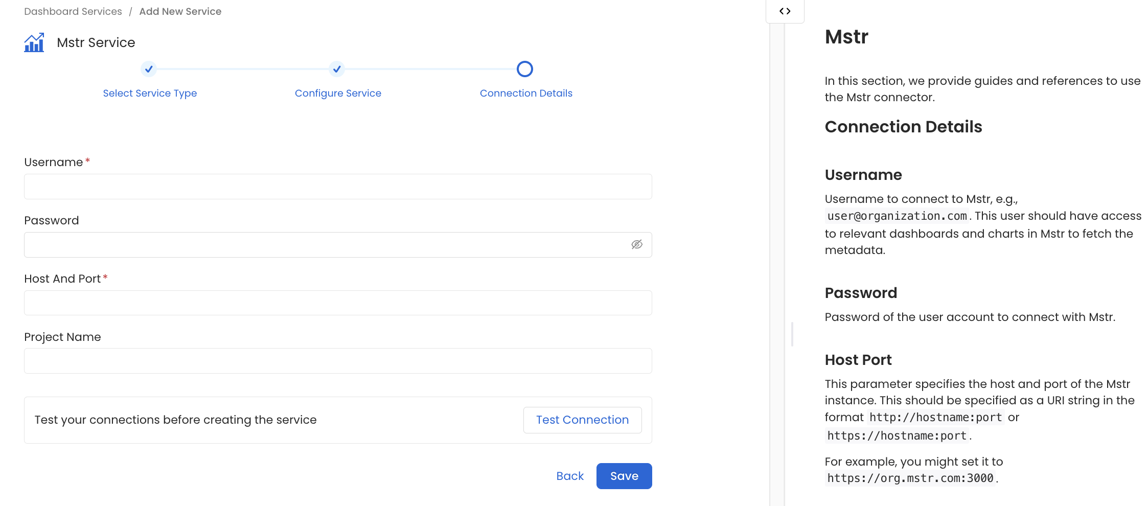 Configure Service connection