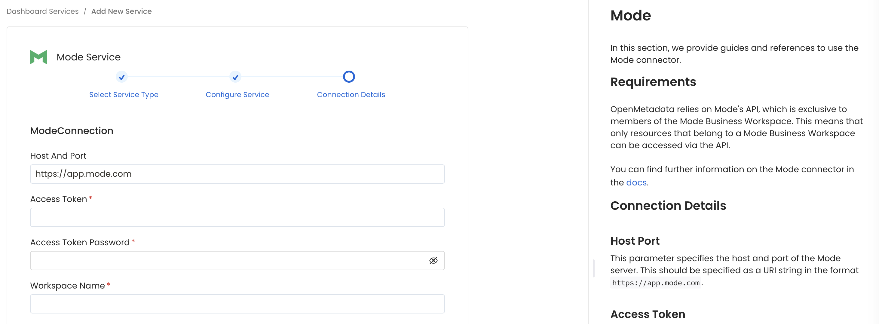 Configure Service connection