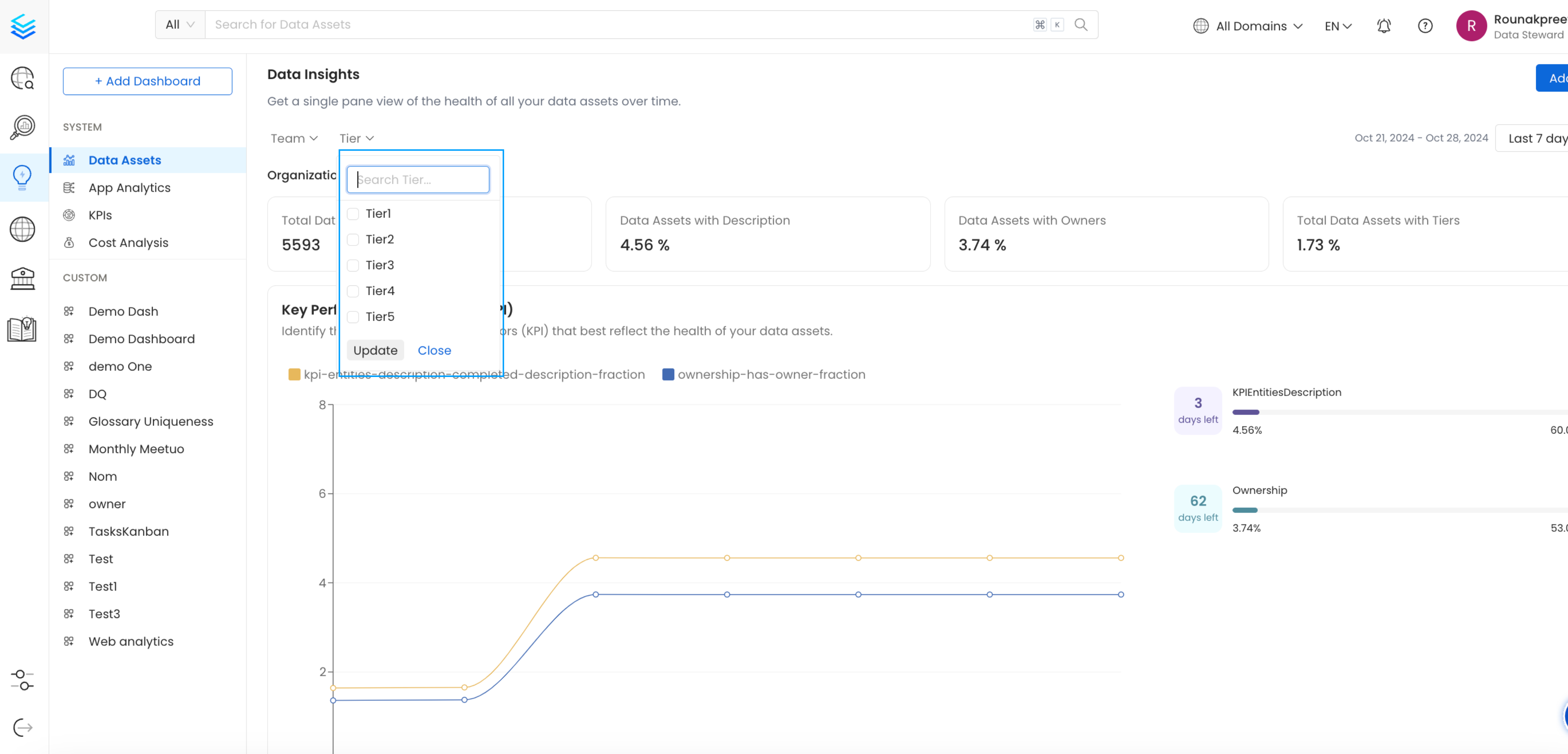 Data Insights Report Filter: Tier