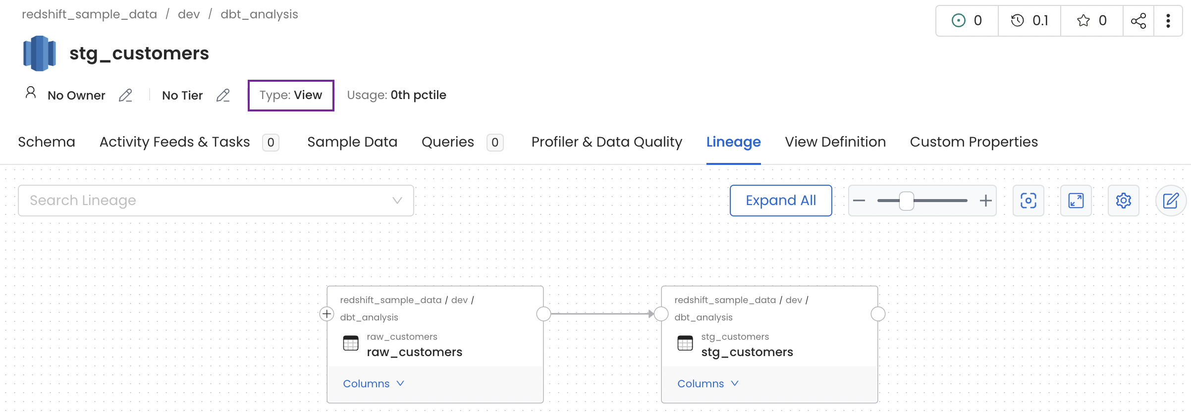 View Lineage through Metadata Ingestion