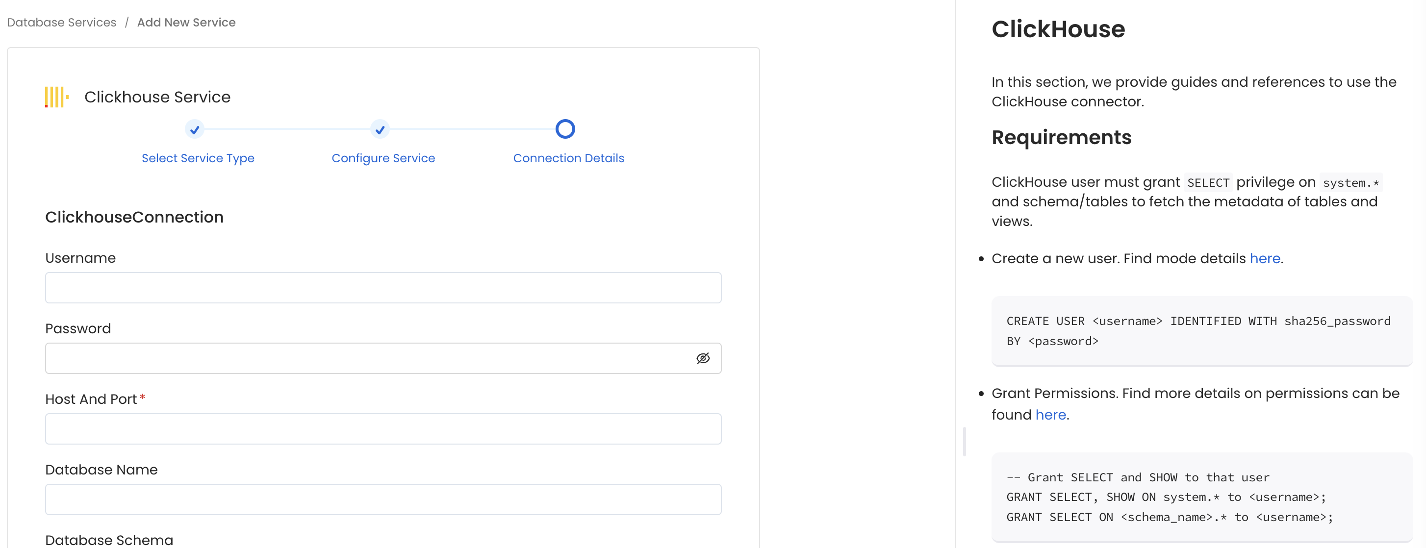 Configure Service connection