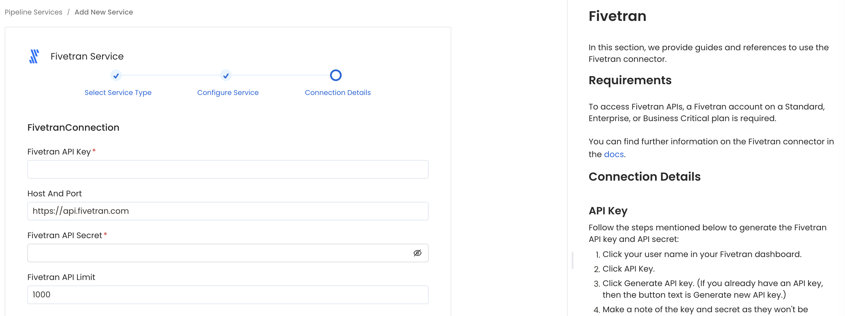 Configure Service connection