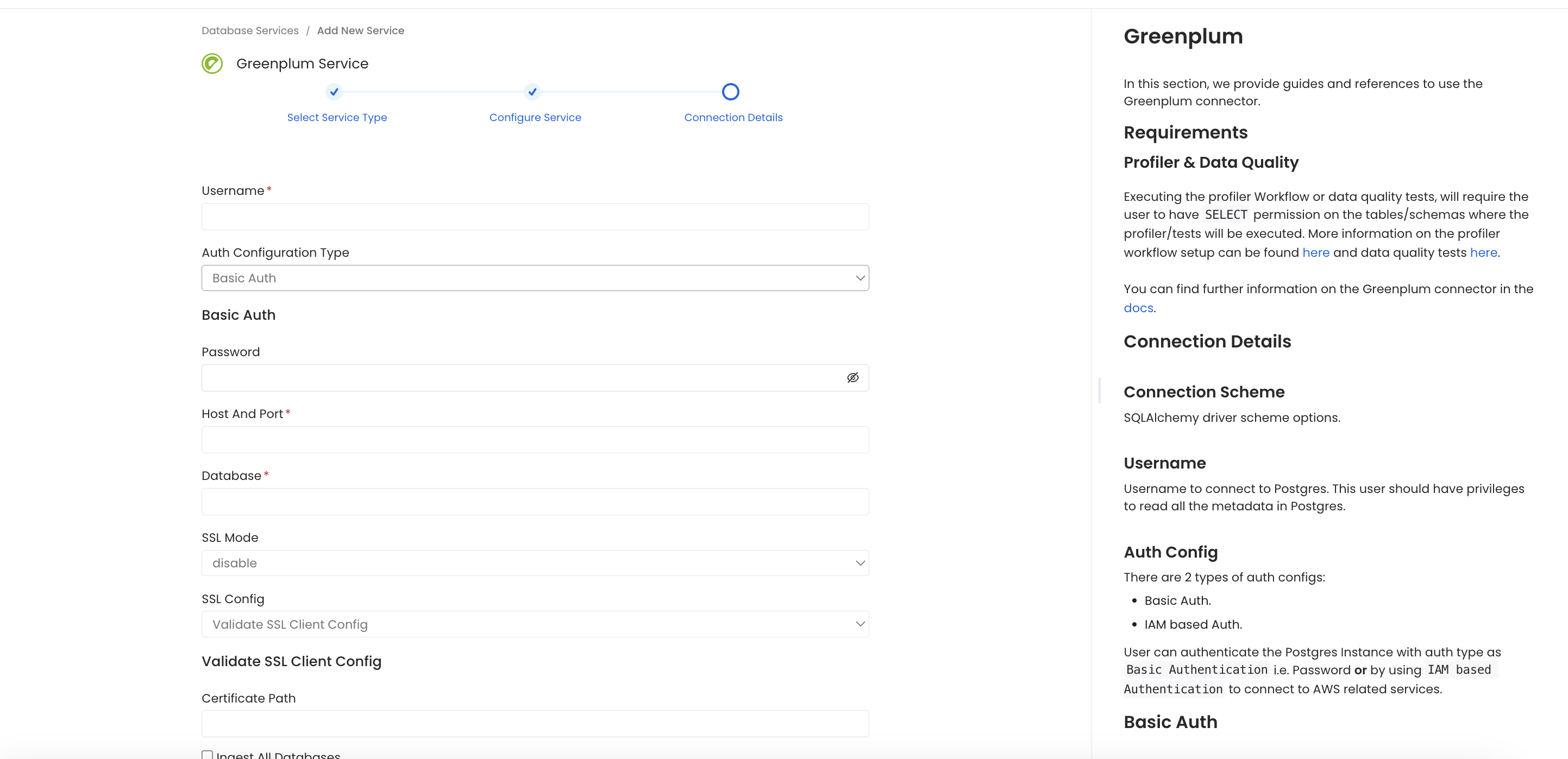 Configure Service connection