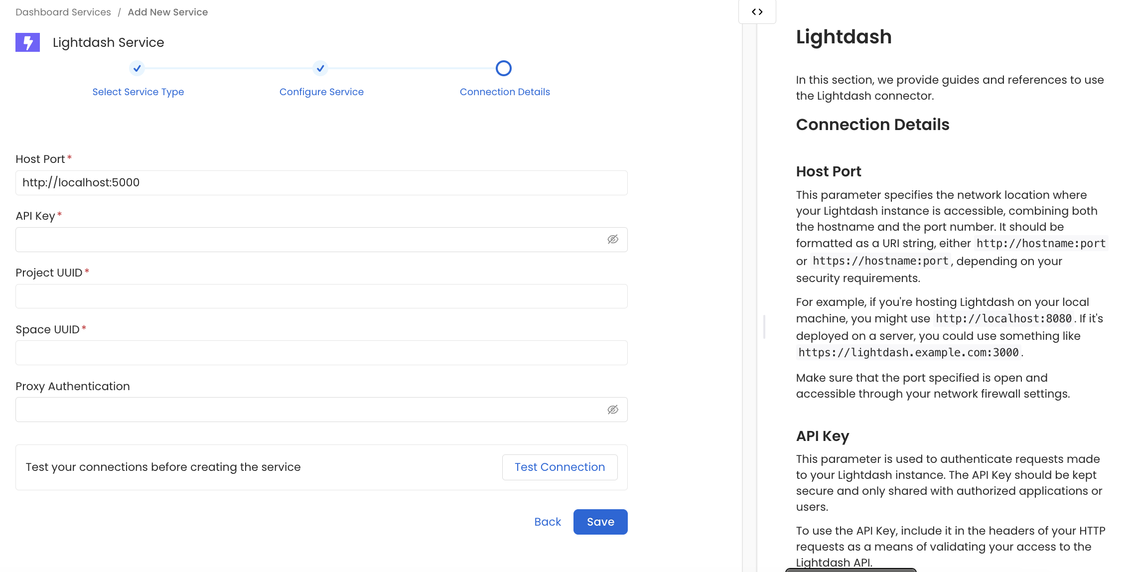 Configure Service connection