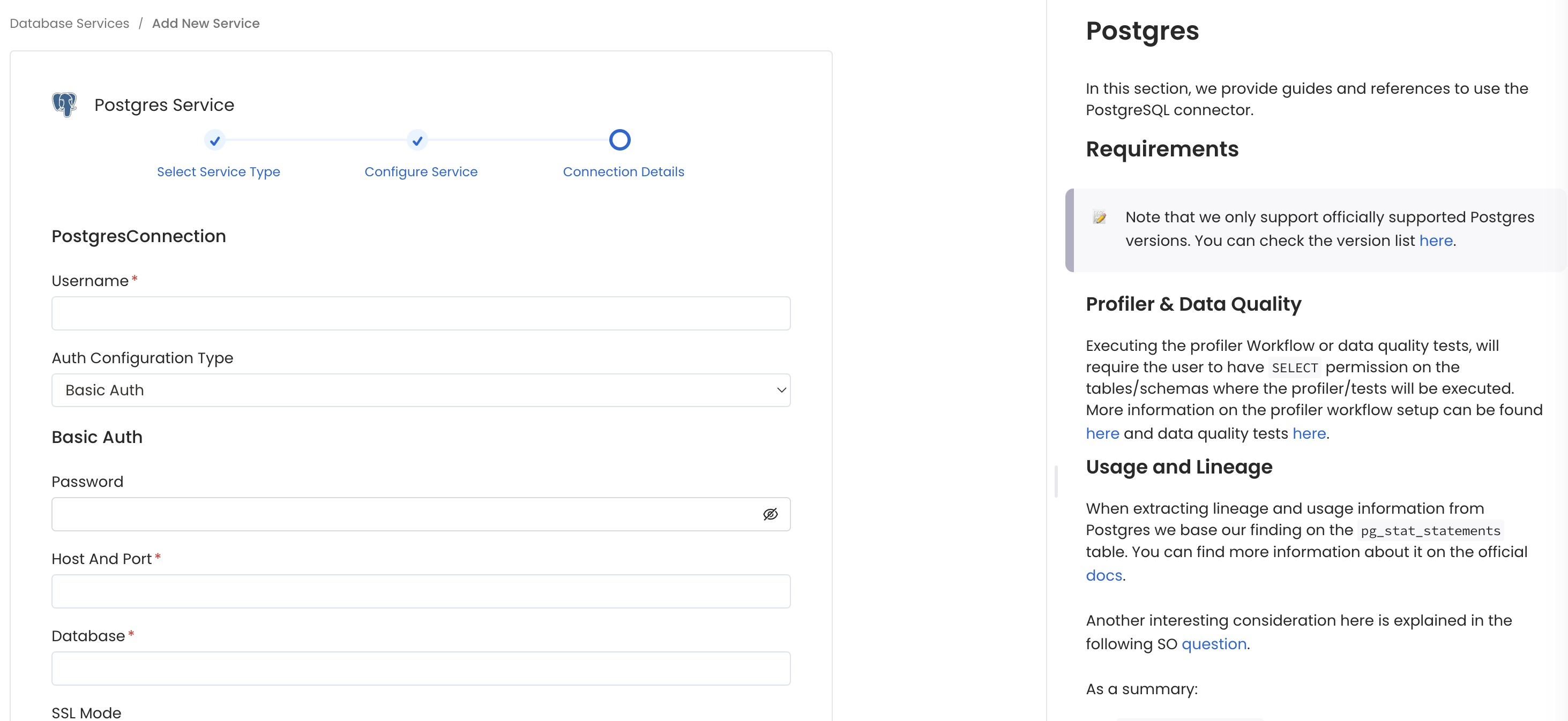 Configure Service connection