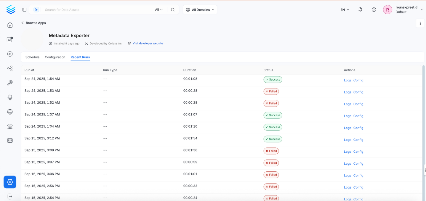 Monitoring Runs
